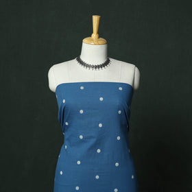Jacquard cotton 2pc unstitched dress material with earrings