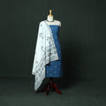 Jacquard cotton 2pc unstitched dress material with earrings