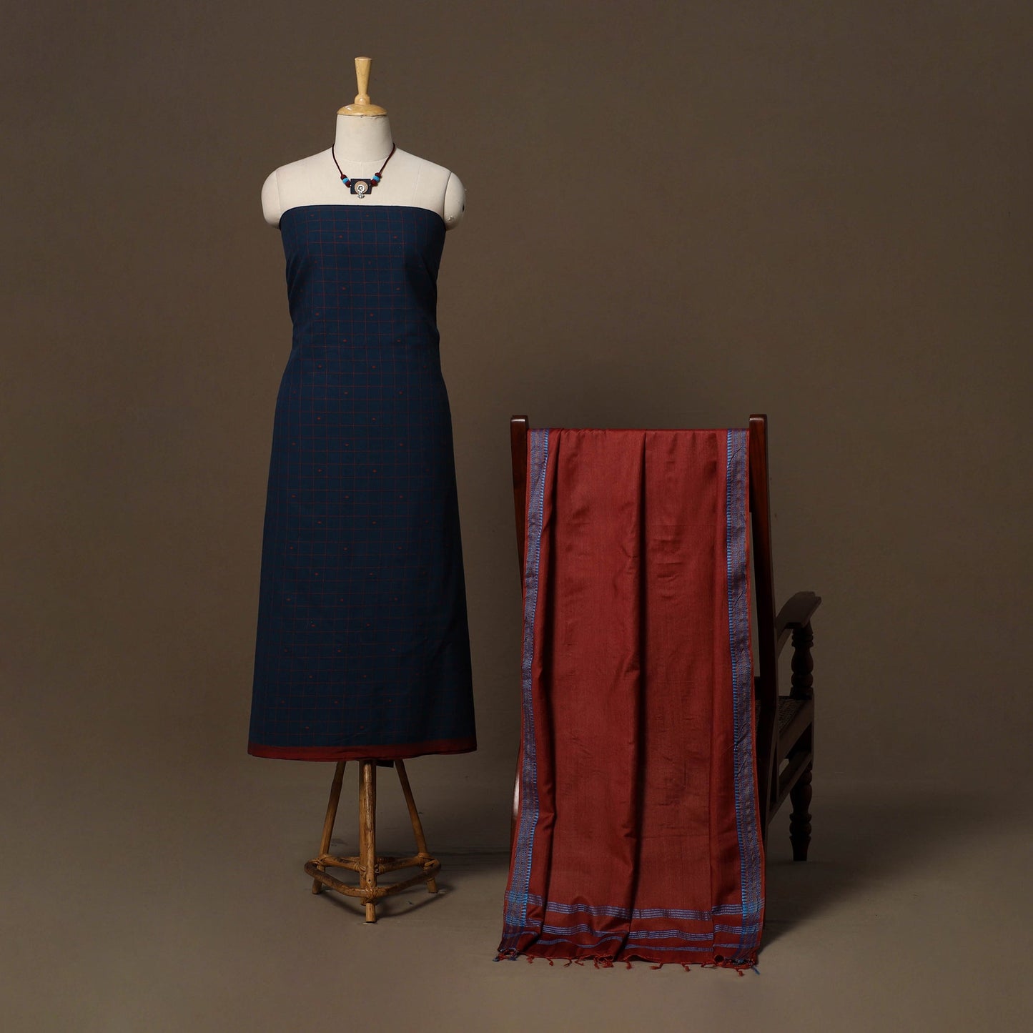 Jacquard cotton 2pc unstitched dress material