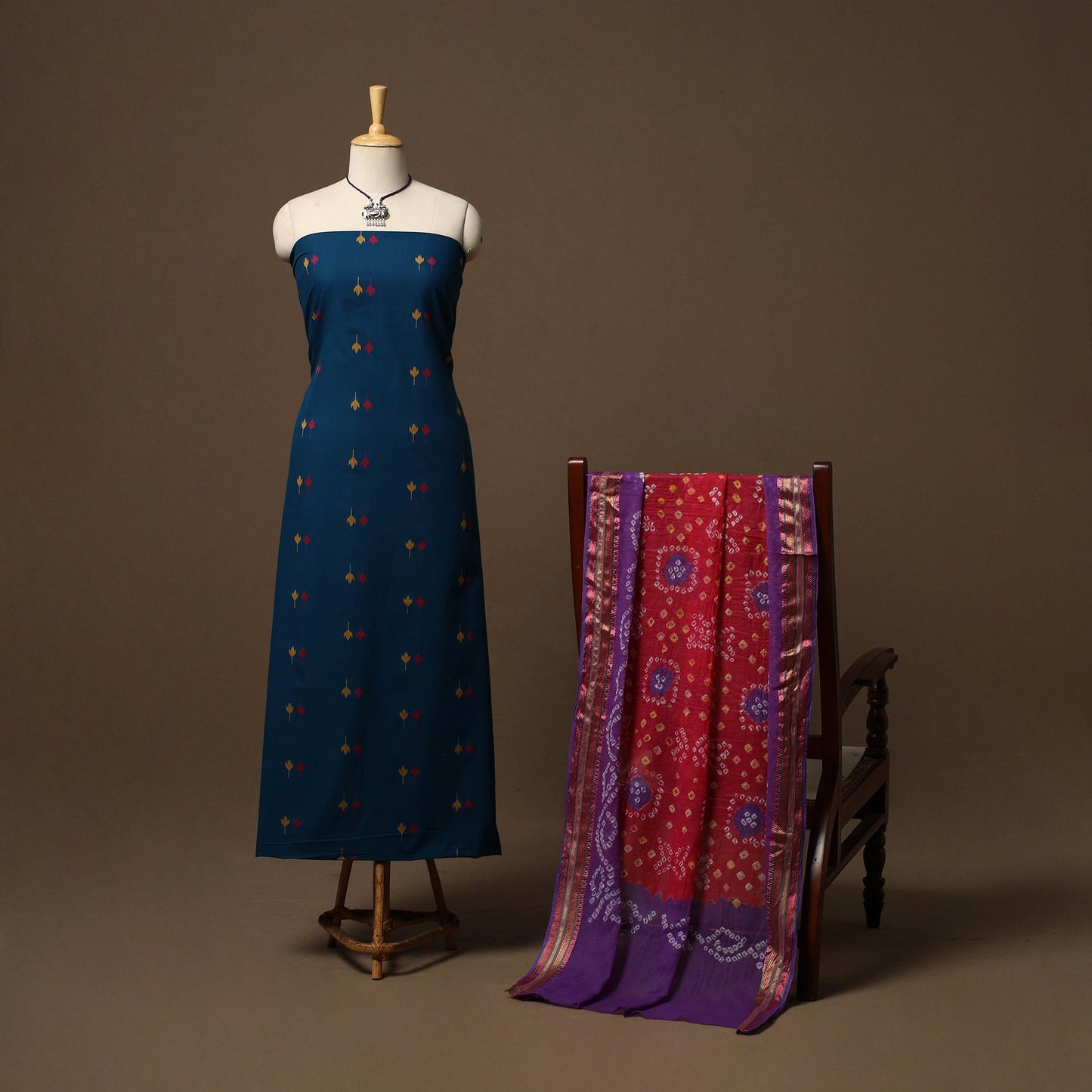 Jacquard cotton 2pc unstitched dress material