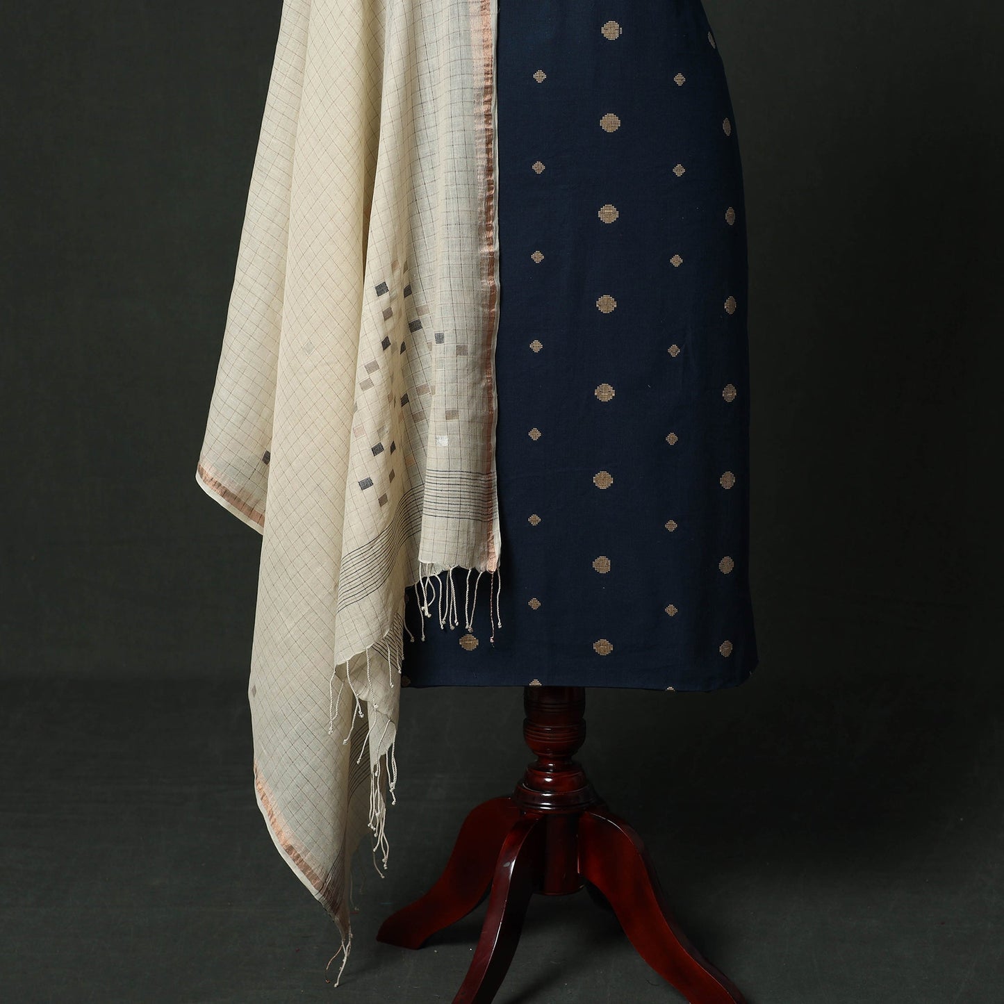 Jacquard cotton 2pc unstitched dress material