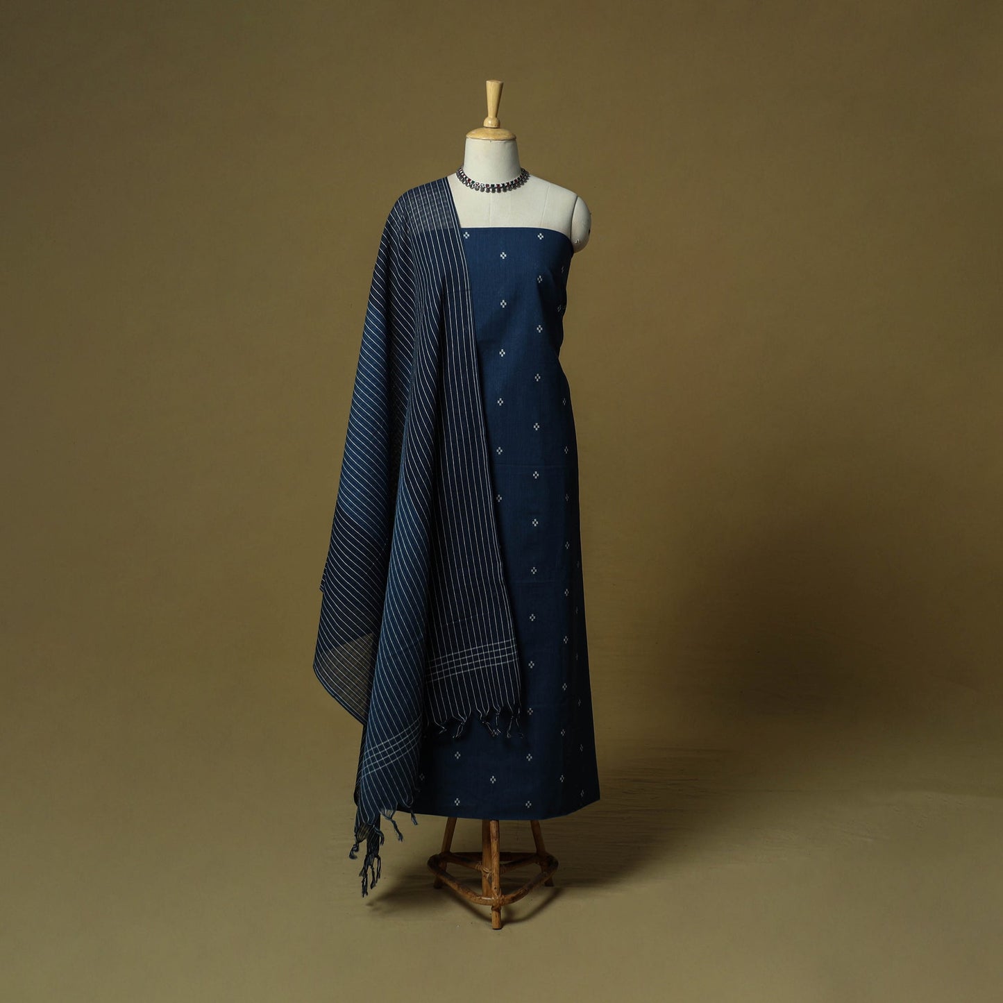 Jacquard cotton 3pc unstitched dress material 13