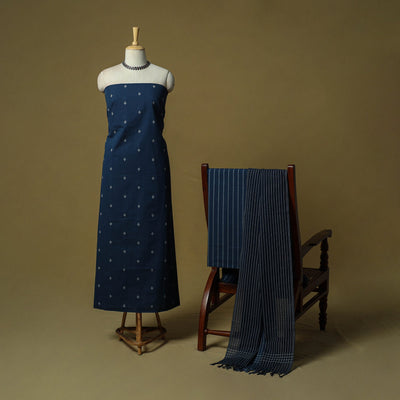 Jacquard cotton 3pc unstitched dress material 13