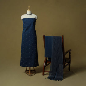 Jacquard cotton 3pc unstitched dress material 13