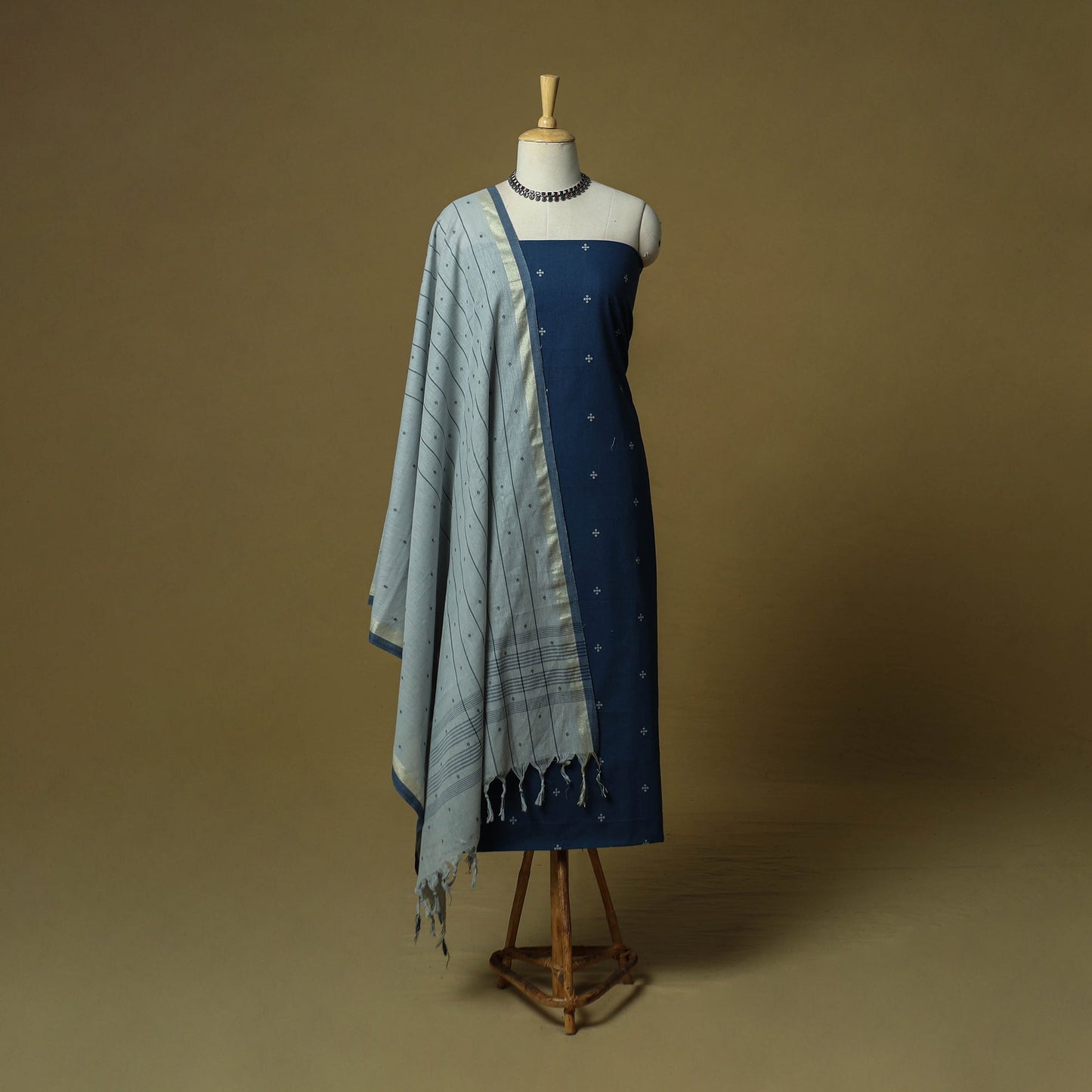 Jacquard cotton 3pc unstitched dress material 14