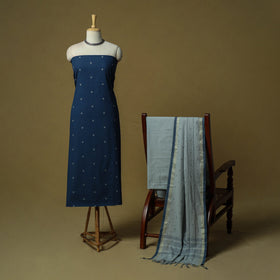 Jacquard cotton 3pc unstitched dress material 14