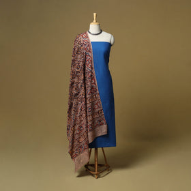 Jacquard cotton 3pc unstitched dress material 166