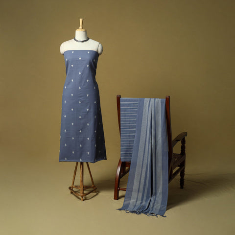 Jacquard cotton 3pc unstitched dress material 33