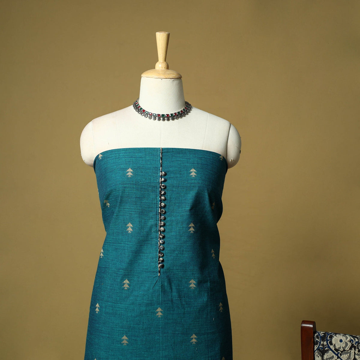 Jacquard cotton 3pc unstitched dress material 74