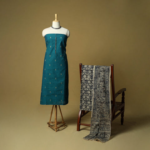 Jacquard cotton 3pc unstitched dress material 74