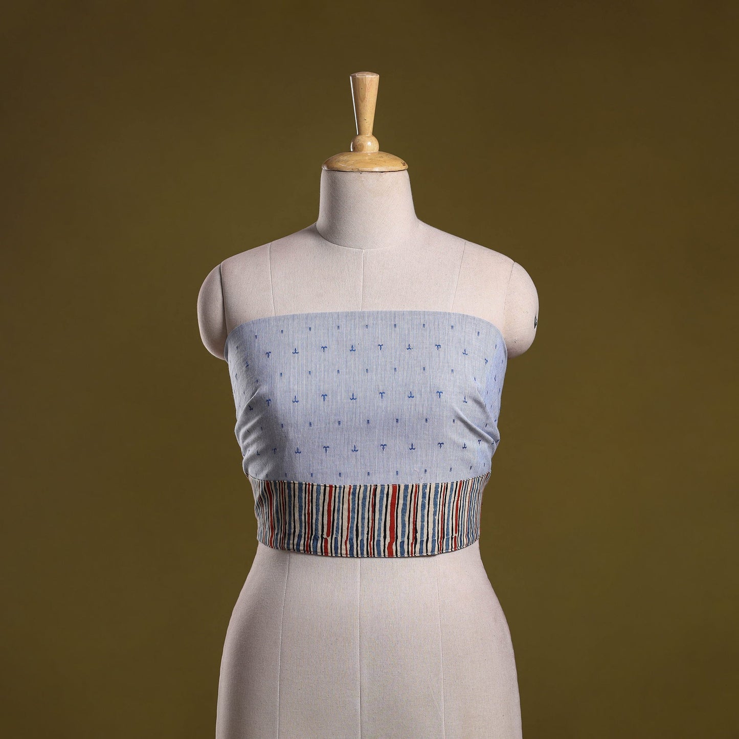 Jacquard cotton blouse piece 43 - handcrafted