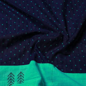 Blue - jacquard cotton blouse piece 83 - handcrafted