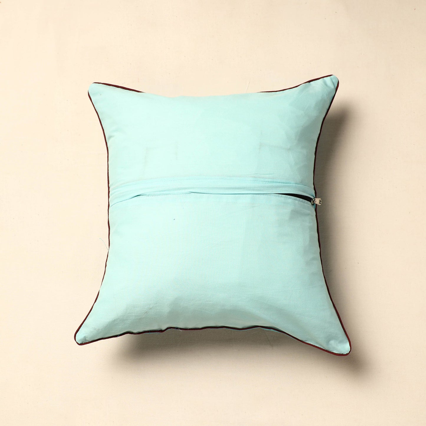 Buy Blue Jacquard Cotton Cushion Cover