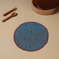  Blue Jacquard Cotton Hand Embroidery Roti Napkin 03