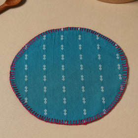  Blue Jacquard Cotton Hand Embroidery Roti Napkin 05