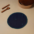  Blue Jacquard Cotton Hand Embroidery Roti Napkin 06