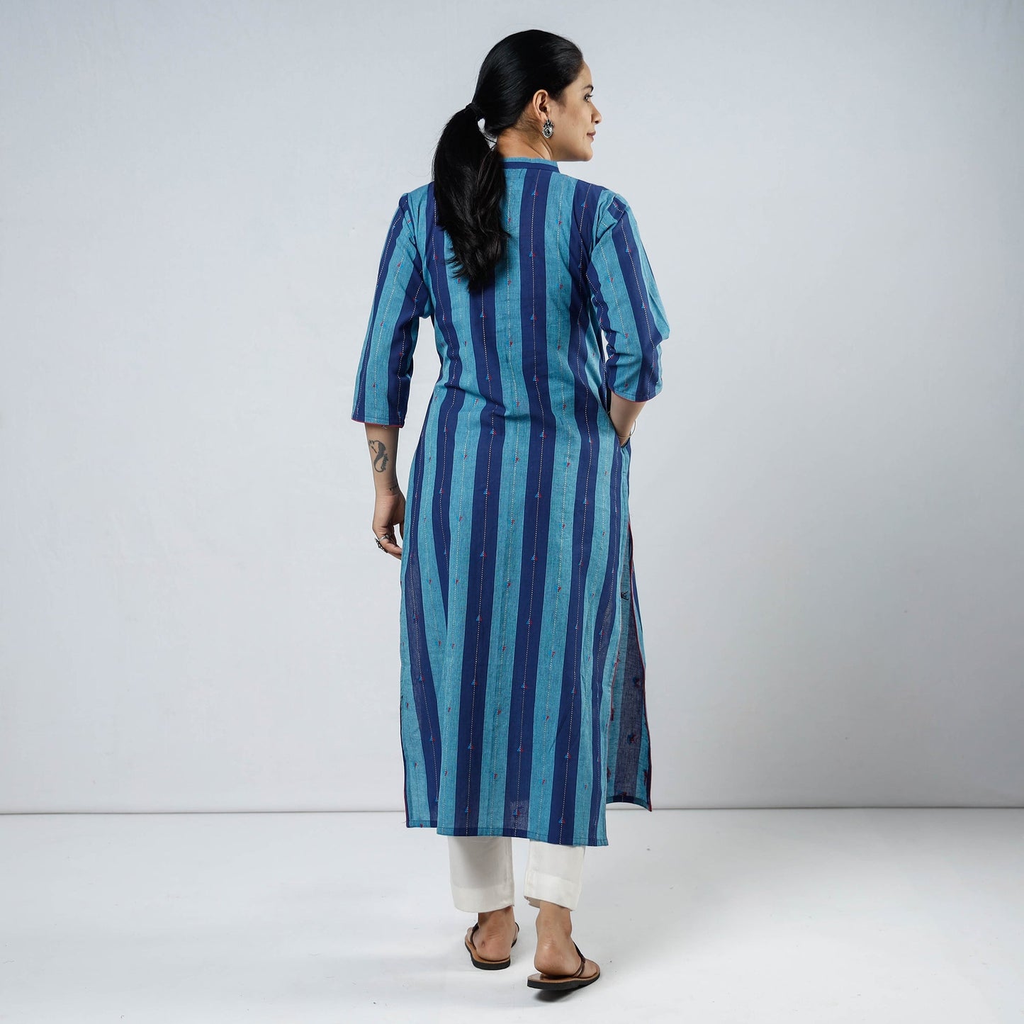 Buy Jacquard Cotton Long Kurta for Women