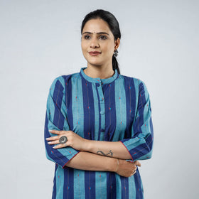 Buy Jacquard Cotton Long Kurta for Women