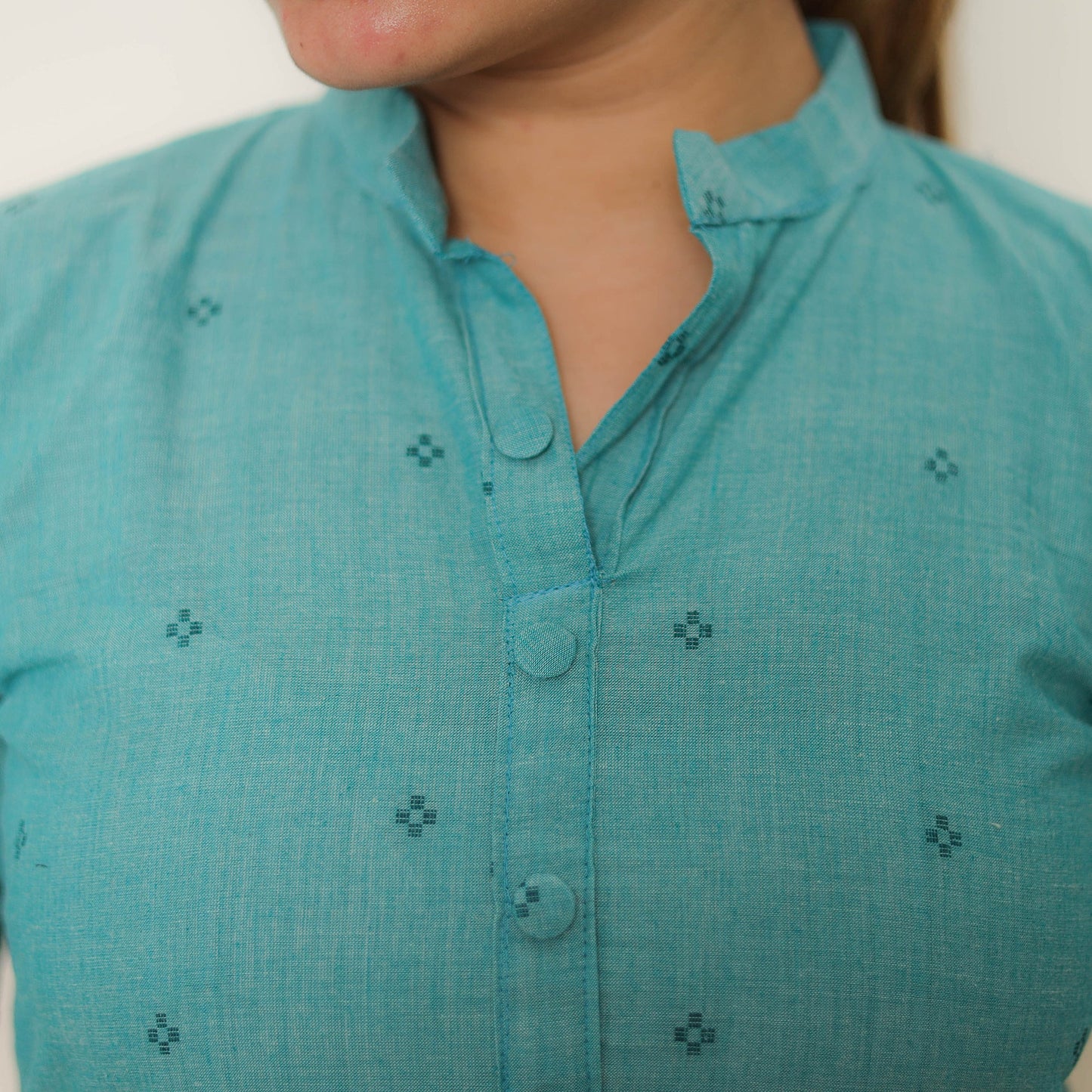 Blue Jacquard Kurta for Women for Women