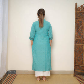 Blue Jacquard Kurta for Women for Women