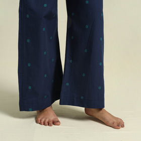 Buy Blue Jacquard Cotton Top & Pyjama Night Suit Set