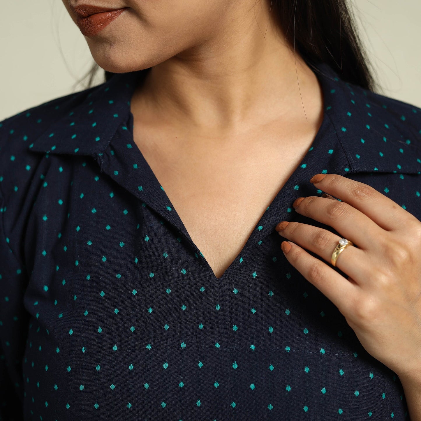 Buy Blue Jacquard Cotton Top & Pyjama Night Suit Set