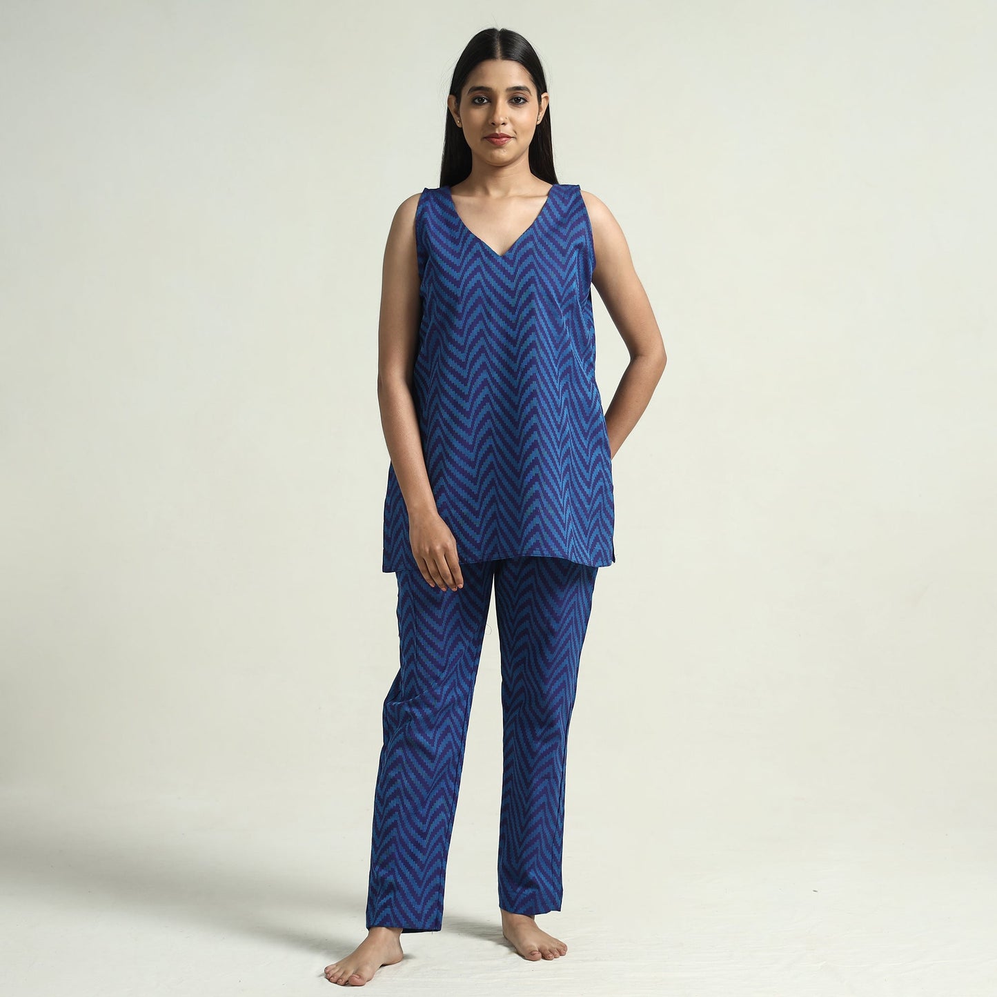 Buy Jacquard Cotton Top & Pyjama Night Suit Set Online at iTokri.com