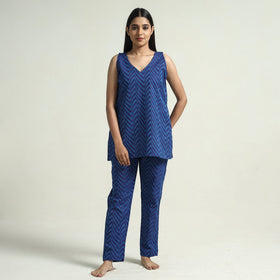 Buy Jacquard Cotton Top & Pyjama Night Suit Set Online at iTokri.com