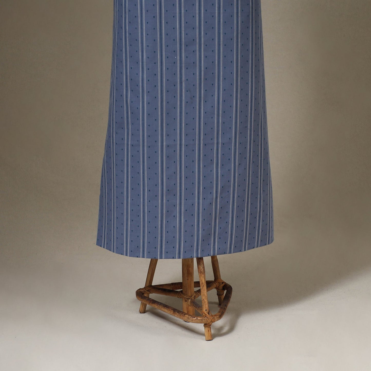 Blue Jacquard Cotton Dress Material with Jewellery Set