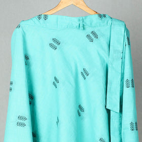 Blue - jacquard cotton wrap around skirt 11 - handcrafted