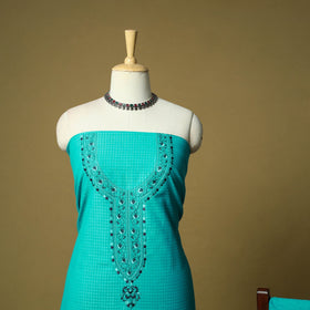 Jacquard embroidered cotton 3pc unstitched dress material