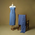 Jacquard embroidered cotton 3pc unstitched dress material
