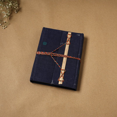 Jacquard fabric cover handmade paper notebook with thread