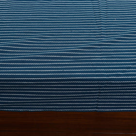 Blue Jacquard with Kalamkari Patch Cotton Bedsheet Set