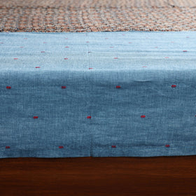 Blue - jacquard with modal silk patch cotton bedsheet set