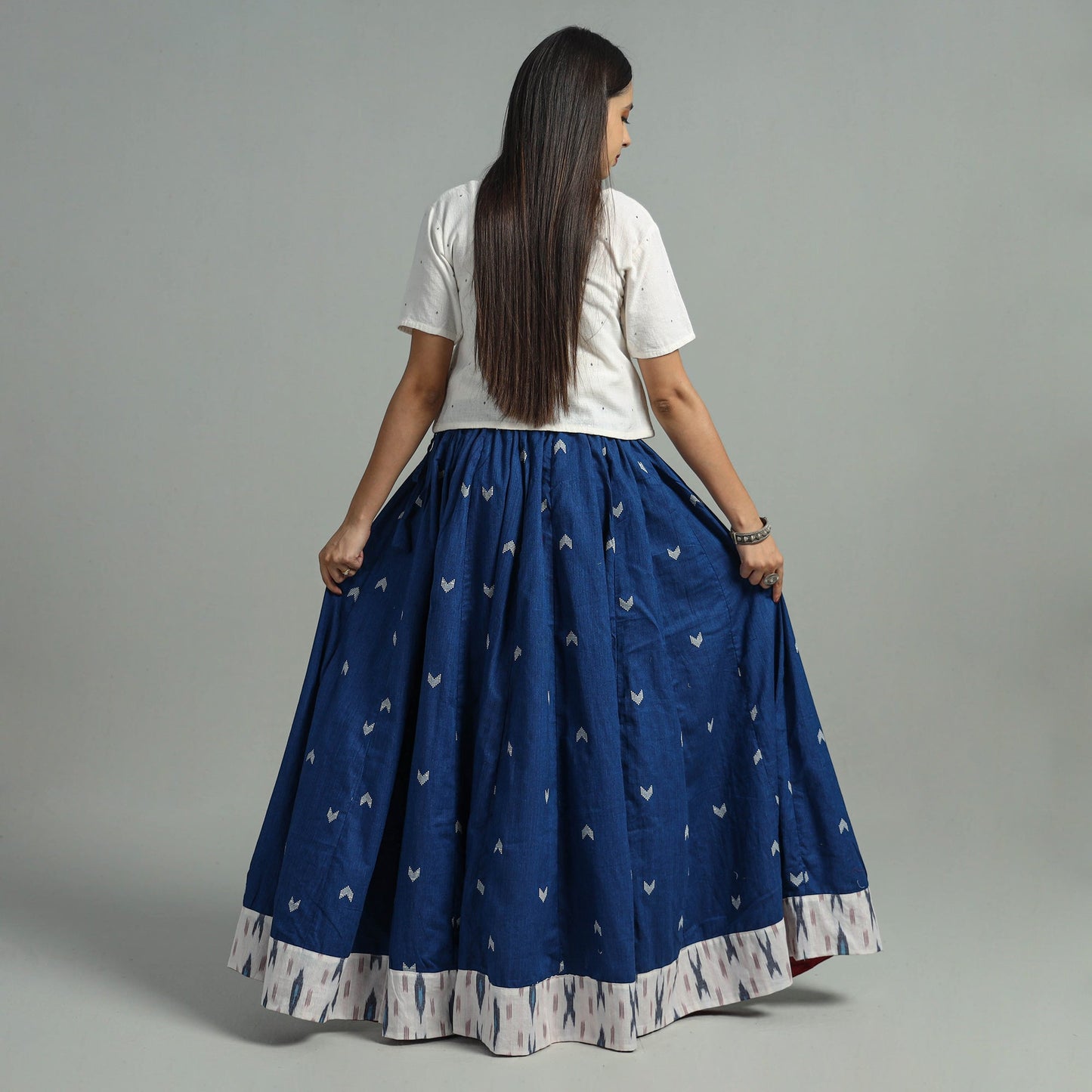 Buy Jacquard Patchwork 24 Kali Cotton Long Skirt 08 Online at iTokri.com