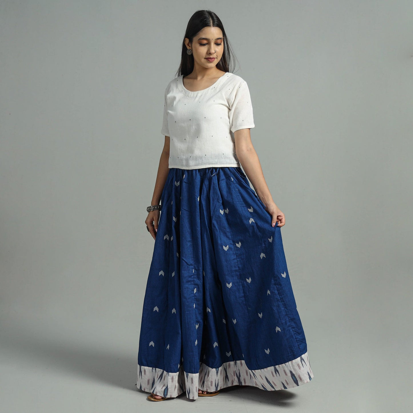 Buy Jacquard Patchwork 24 Kali Cotton Long Skirt 08 Online at iTokri.com