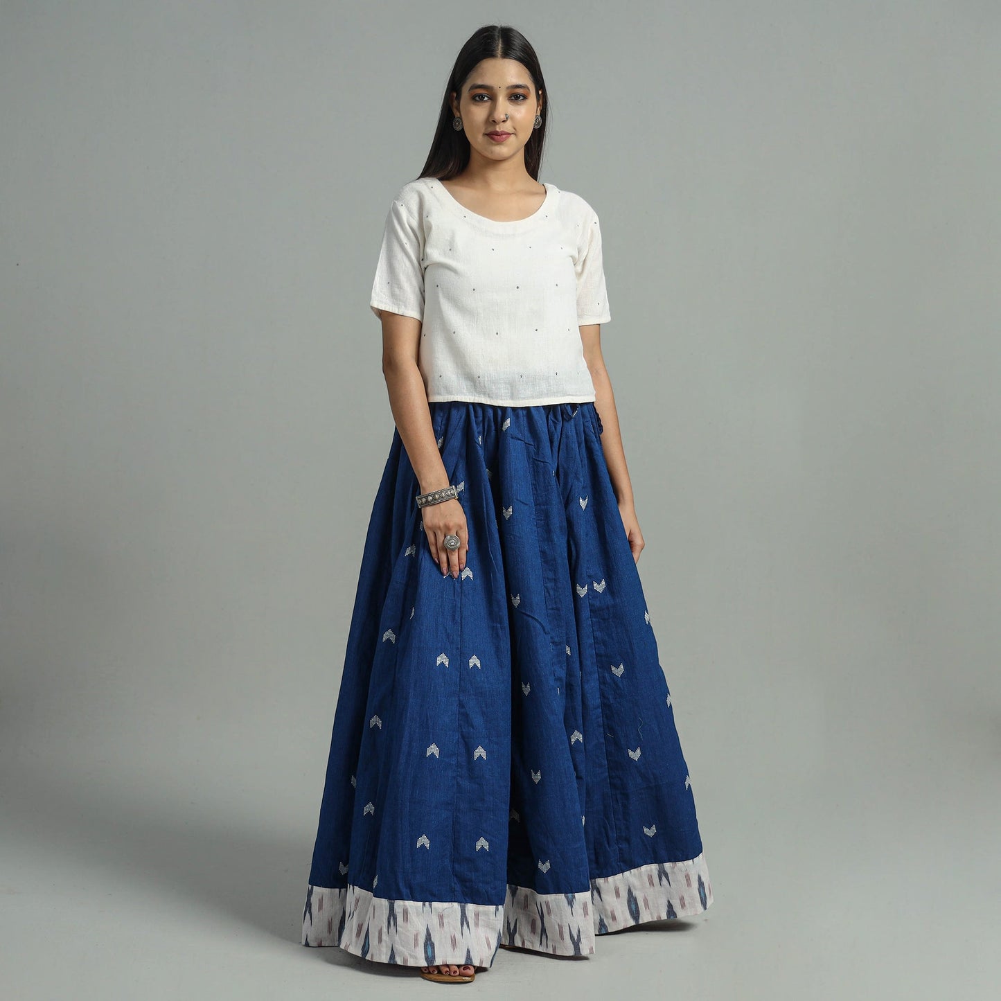 Buy Jacquard Patchwork 24 Kali Cotton Long Skirt 08 Online at iTokri.com