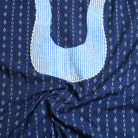  Blue Jacquard Patchwork Cotton Kurta Material