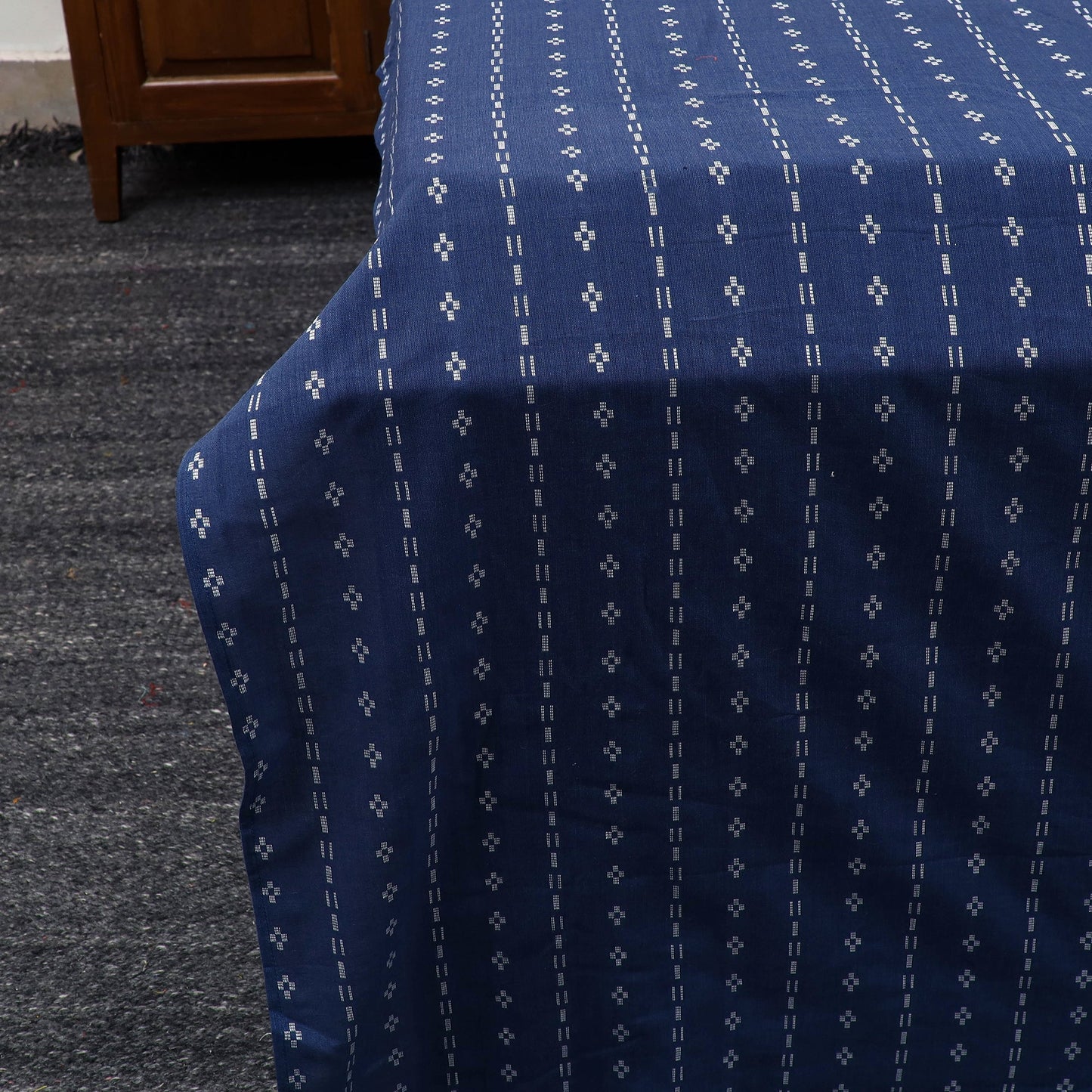 Buy Jacquard with Sanganeri Patch Cotton Bedsheet Set