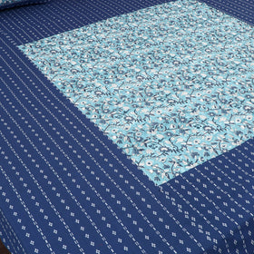 Buy Jacquard with Sanganeri Patch Cotton Bedsheet Set