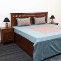 Buy Jacquard with Sanganeri Patch Cotton Bedsheet Set