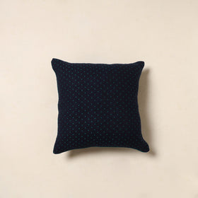 Blue - jacquard weave cotton cushion cover 01 - handcrafted