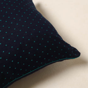 Blue - jacquard weave cotton cushion cover 01 - handcrafted