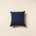 Blue - jacquard weave cotton cushion cover 09 - handcrafted