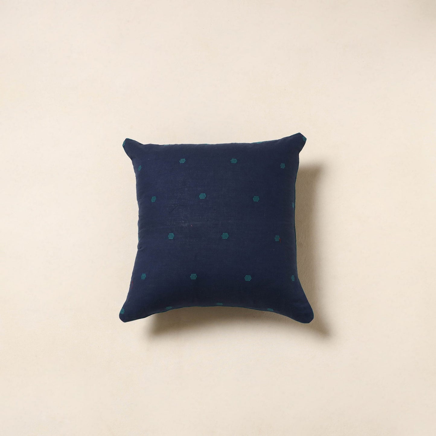 Blue - jacquard weave cotton cushion cover 09 - handcrafted