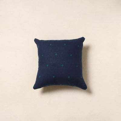 Blue - jacquard weave cotton cushion cover 09 - handcrafted