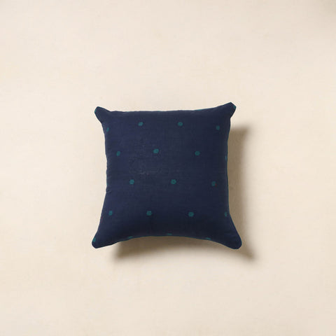 Blue - jacquard weave cotton cushion cover 09 - handcrafted