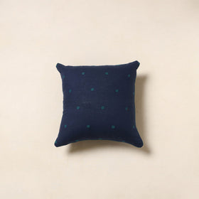Blue - jacquard weave cotton cushion cover 09 - handcrafted