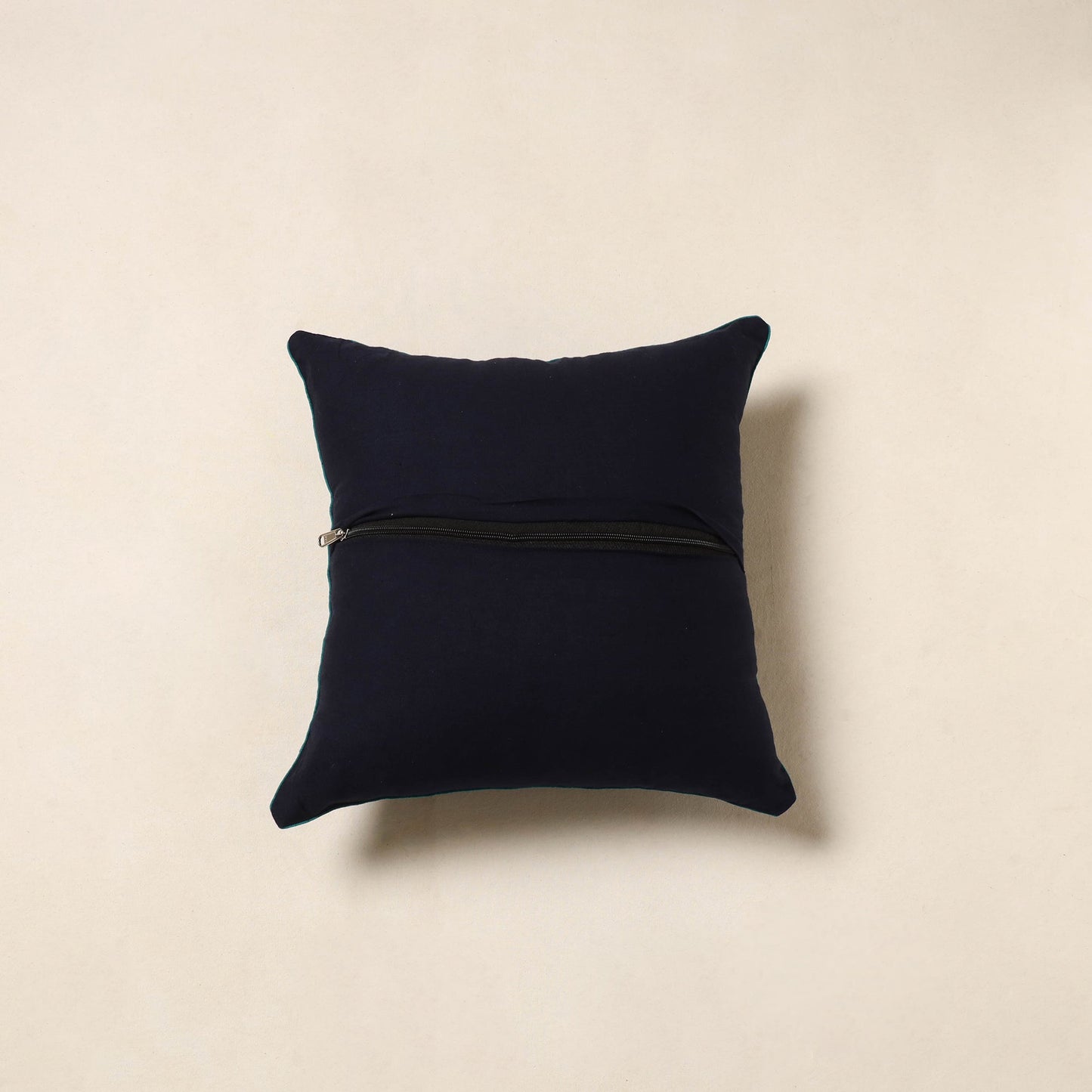 Blue - jacquard weave cotton cushion cover 09 - handcrafted